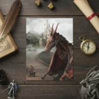 Red Wyvern Dragon Knight Castle Landschaft