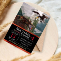 Red Wyvern Dragon Mittelalterliches Schloss Metall