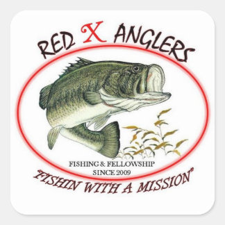 Red X Anglers LMB quadratischer Aufkleber