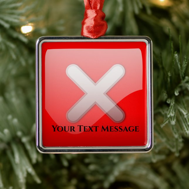 Red X Mark Symbol Weihnachten Ornament Aus Metall (Baum)