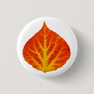 Red & Yellow Aspen Leaf #10 Button