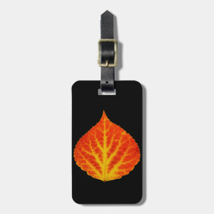 Red & Yellow Aspen Leaf #10 Gepäckanhänger