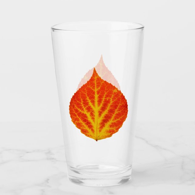 Red & Yellow Aspen Leaf #10 Glas (Vorderseite)