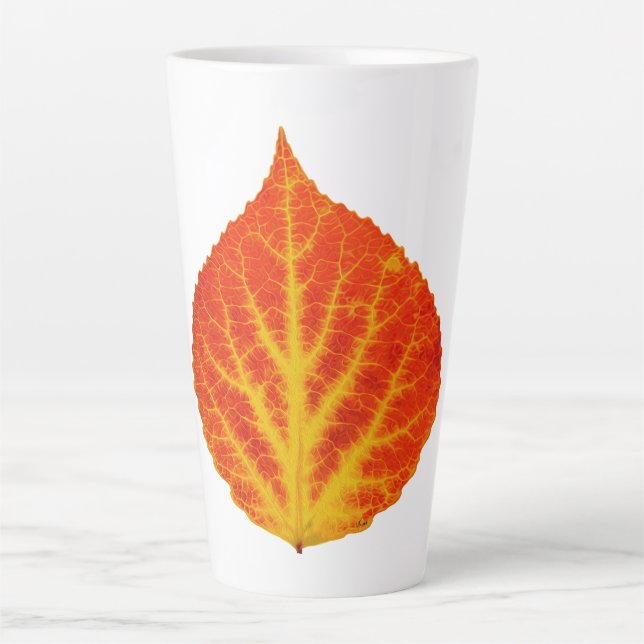 Red & Yellow Aspen Leaf #10 Milchtasse (Vorderseite)