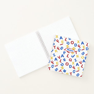 Red Yellow Blue ABC Lettres Notes Bullet Journal