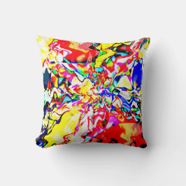 Red Yellow Blue Black Moderne Abstrakte Blume Kissen