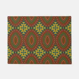Red Yellow Blue Colorful Hippie Boho Einzigartiges Fußmatte
