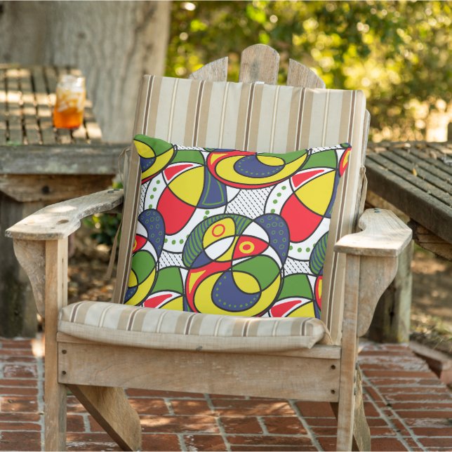 Red Yellow Blue Green Beach Ball Kissen (Stuhl )