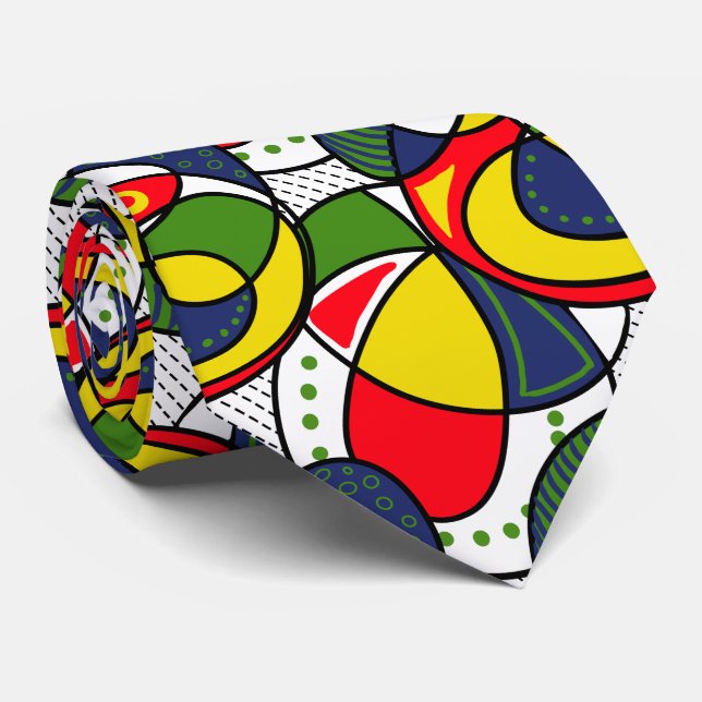 Red Yellow Blue Green Beach Ball Krawatte (Gerollt)