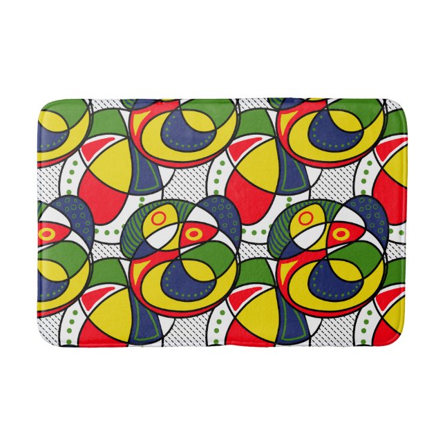 Red Yellow Blue Green Beach Bath Mat Badematte (Vorderseite)