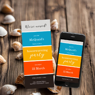 Red Yellow Blue House Warming Party Invitation