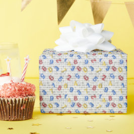 Red Yellow Blue Number Black White Geschenkpapier