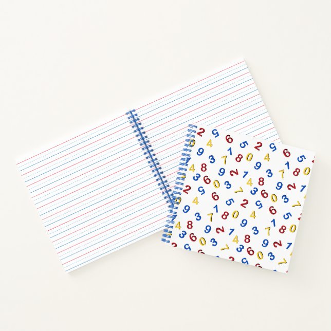 Red Yellow Blue Numbers Sketchbook Journal Notizbuch (Innenseite)