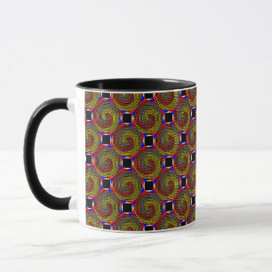 Red Yellow Blue Spiral von Kenneth Yoncich Tasse