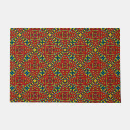 Red Yellow Boho Tribal Dog Fütternd Mat Fußmatte