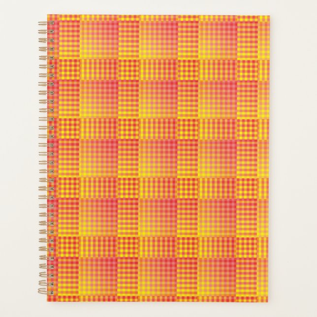 Red Yellow Checker Abstract Pattern Planer (Vorderseite)