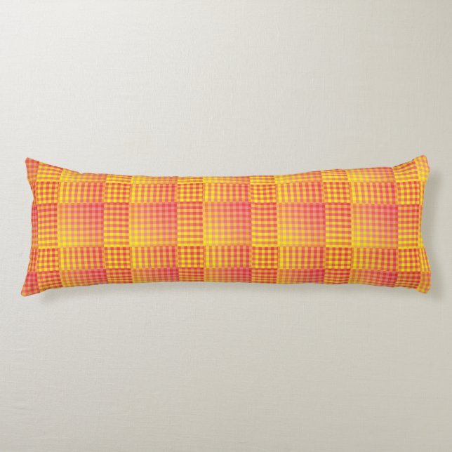 Red Yellow Checker Abstract Pattern Seitenschläferkissen (Vorderseite)