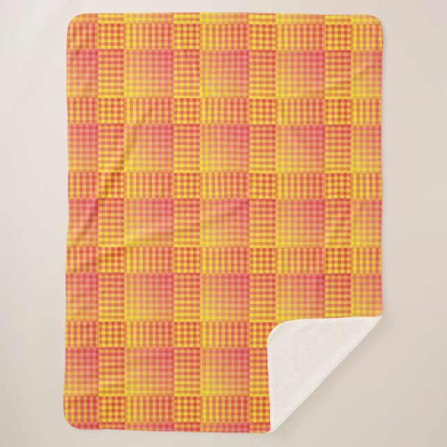 Red Yellow Checker Abstract Pattern Sherpadecke (Vorderseite)