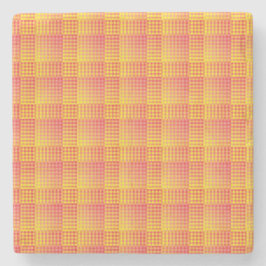 Red Yellow Checker Abstract Pattern Steinuntersetzer