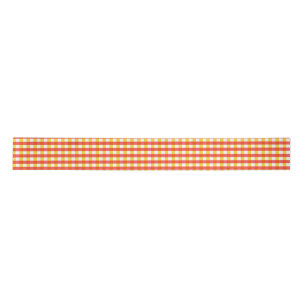 Red Yellow Gingham Karo Design Satinband