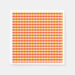 Red Yellow Gingham Karo Design Serviette