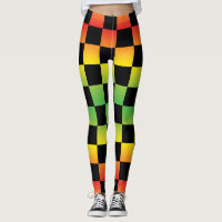 Red Yellow Green Rasta Ombre Checkerboard