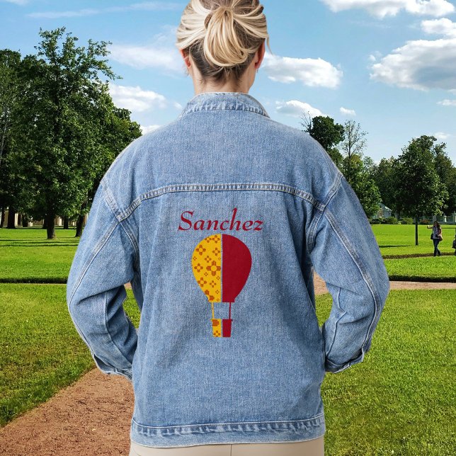 Red Yellow New Mexico Zia Hot Air Ballon Jeansjacke (Von Creator hochgeladen)