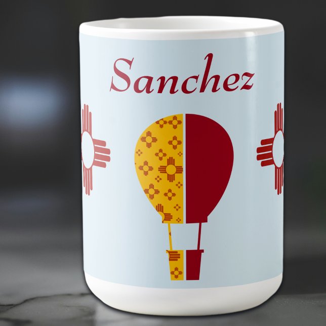 Red Yellow New Mexico Zia Hot Air Ballon Kaffeetasse (Von Creator hochgeladen)