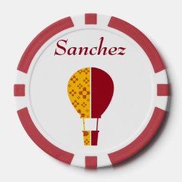 Red Yellow New Mexico Zia Hot Air Ballon Pokerchips