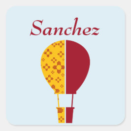 Red Yellow New Mexico Zia Hot Air Ballon Quadratischer Aufkleber