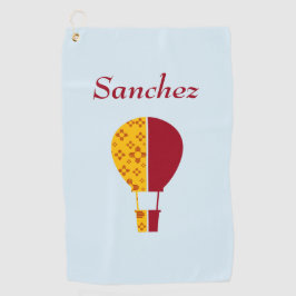 Red Yellow New Mexico Zia Hot Air Balloon Golfhandtuch