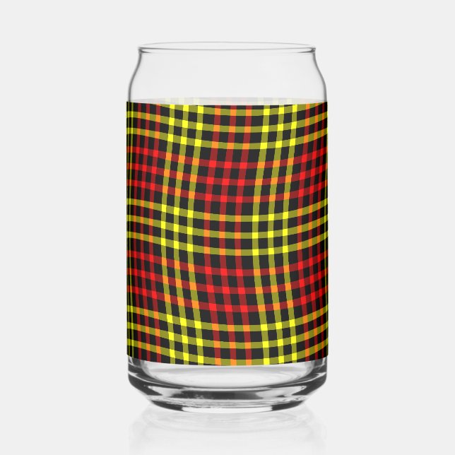 Red Yellow Plaid Checker Seamless Pattern Dosenglas (Vorderseite)