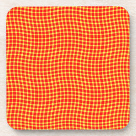 Red Yellow Plaid Checker Seamless Pattern Getränkeuntersetzer