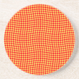 Red Yellow Plaid Checker Seamless Pattern Getränkeuntersetzer