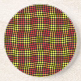 Red Yellow Plaid Checker Seamless Pattern Getränkeuntersetzer