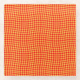 Red Yellow Plaid Checker Seamless Pattern Glasuntersetzer