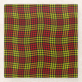 Red Yellow Plaid Checker Seamless Pattern Glasuntersetzer