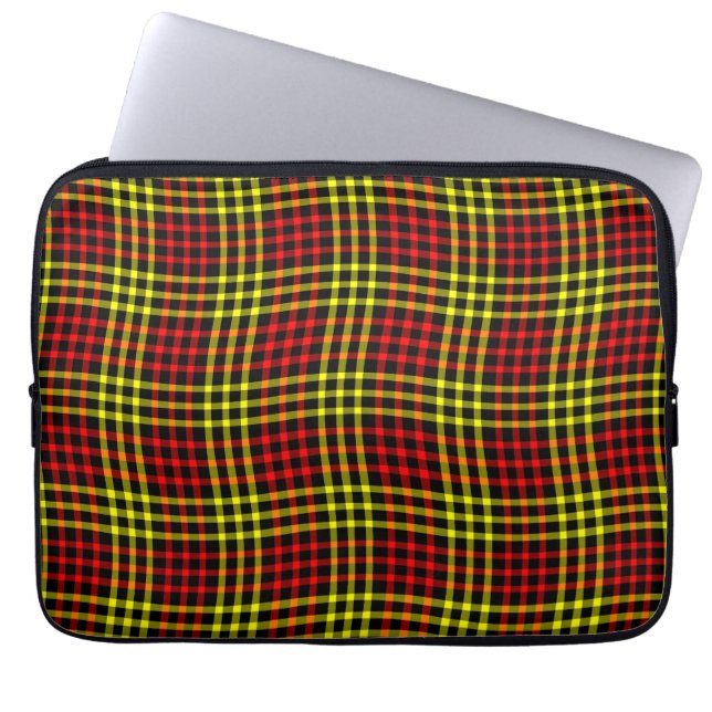 Red Yellow Plaid Checker Seamless Pattern Laptopschutzhülle (Vorderseite)