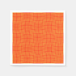 Red Yellow Plaid Checker Seamless Pattern Serviette