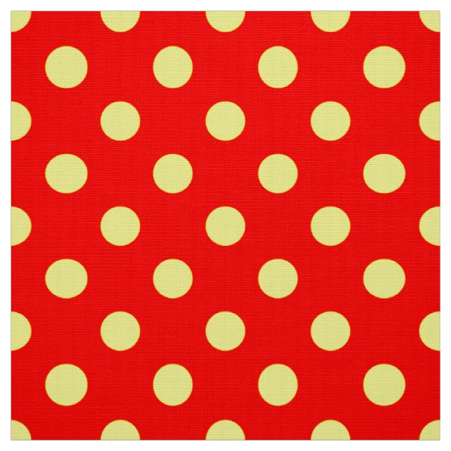 Red Yellow Polka Dots Design Stoff (Muster)