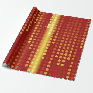 Red Yellow Polka Dots Matrix gemustert Geschenkpapier