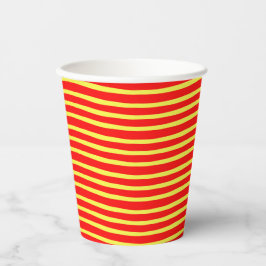 Red Yellow Stripes Seamless Pattern Pappbecher