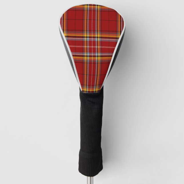 Red & Yellow Tartan Golf Head Cover Headcover (Vorderseite)