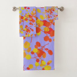 Red Yellow und Orange Honestes Seeds Design Badhandtuch Set