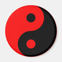 Red Yin Yang Symbol Magnet