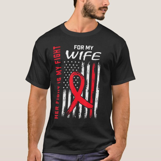 Red Your Fight ist meine Ehefrau Herzerkrankung Aw T-Shirt (Vorderseite)