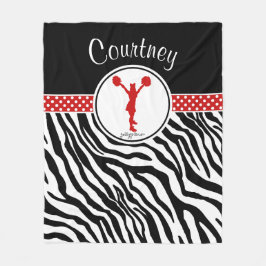 Red Your Name Zebra Print Chef / Pom Fleecedecke