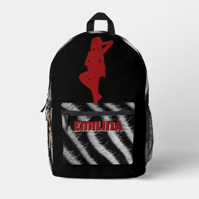 Red Zebra #2 Bedruckter Rucksack (Vorderseite)