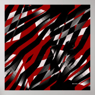Red Zebra Abstrakt Poster