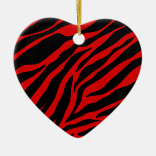 red zebra keramikornament